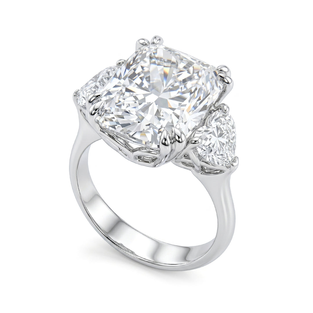X-Diamond en 18kt lab g.d.tot. ct 9,79, cent. pude 8,23 ct og sidehjerter 1,56 ct XXDAPU133O4CSBI979