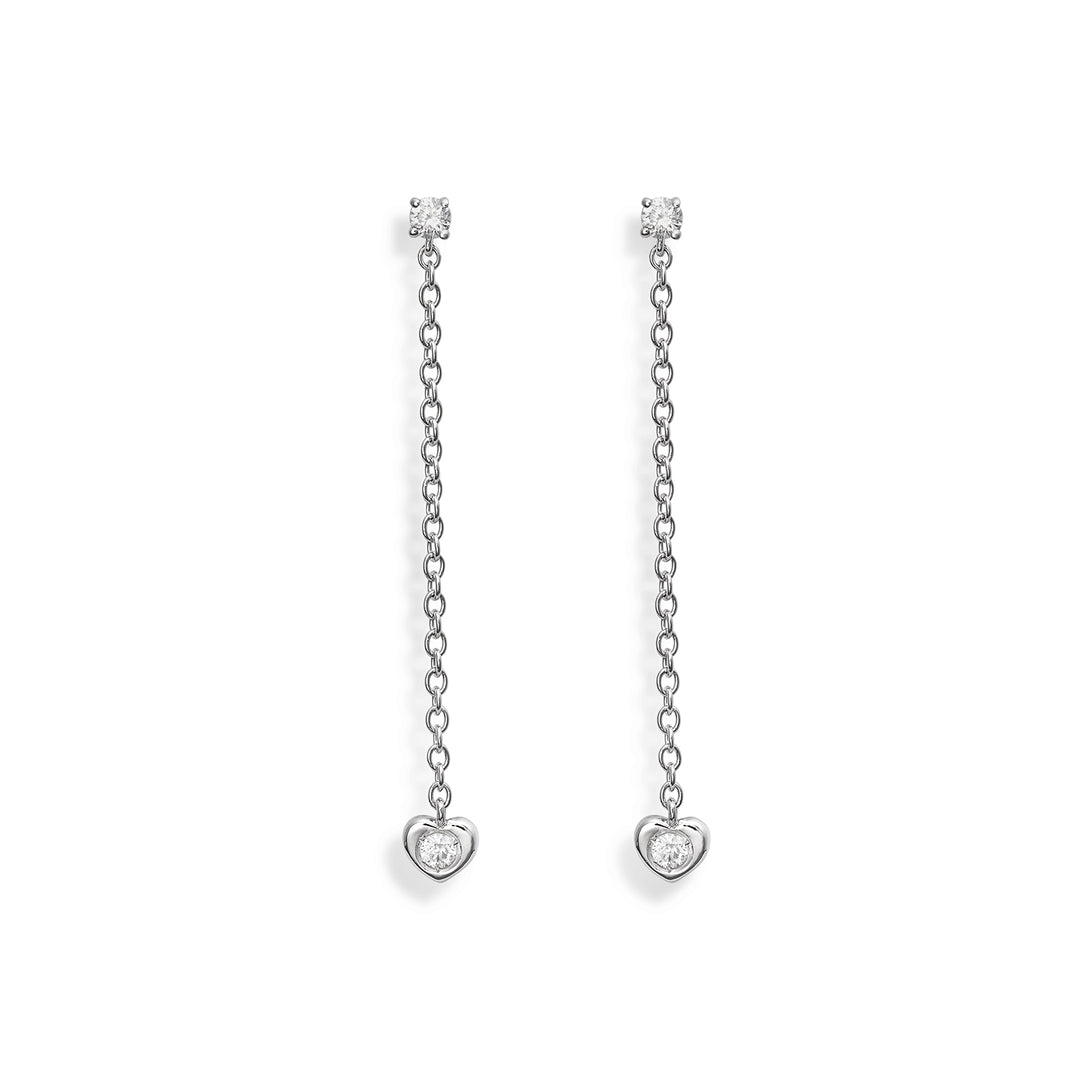 World Diamond Group ou corrente com moldura de coração pequeno 18k ct.0.13 3,3 cm branco GO5074O4BR013