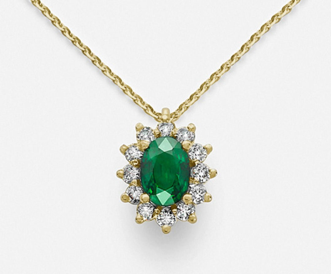 Mikiko cl 18k smaragd n. ovaal 7x5 ct. 0,69 geelgoud MD5048O1SMN069