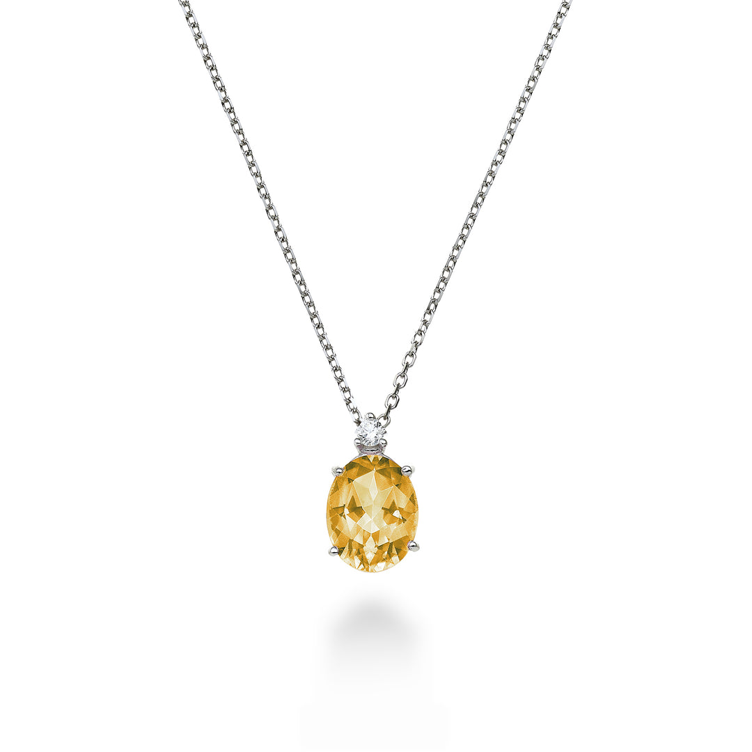 Nihama cl 18k ovale citrien 7x5 ct.0,60 diam. ct.0,015 ND5035O4CITR