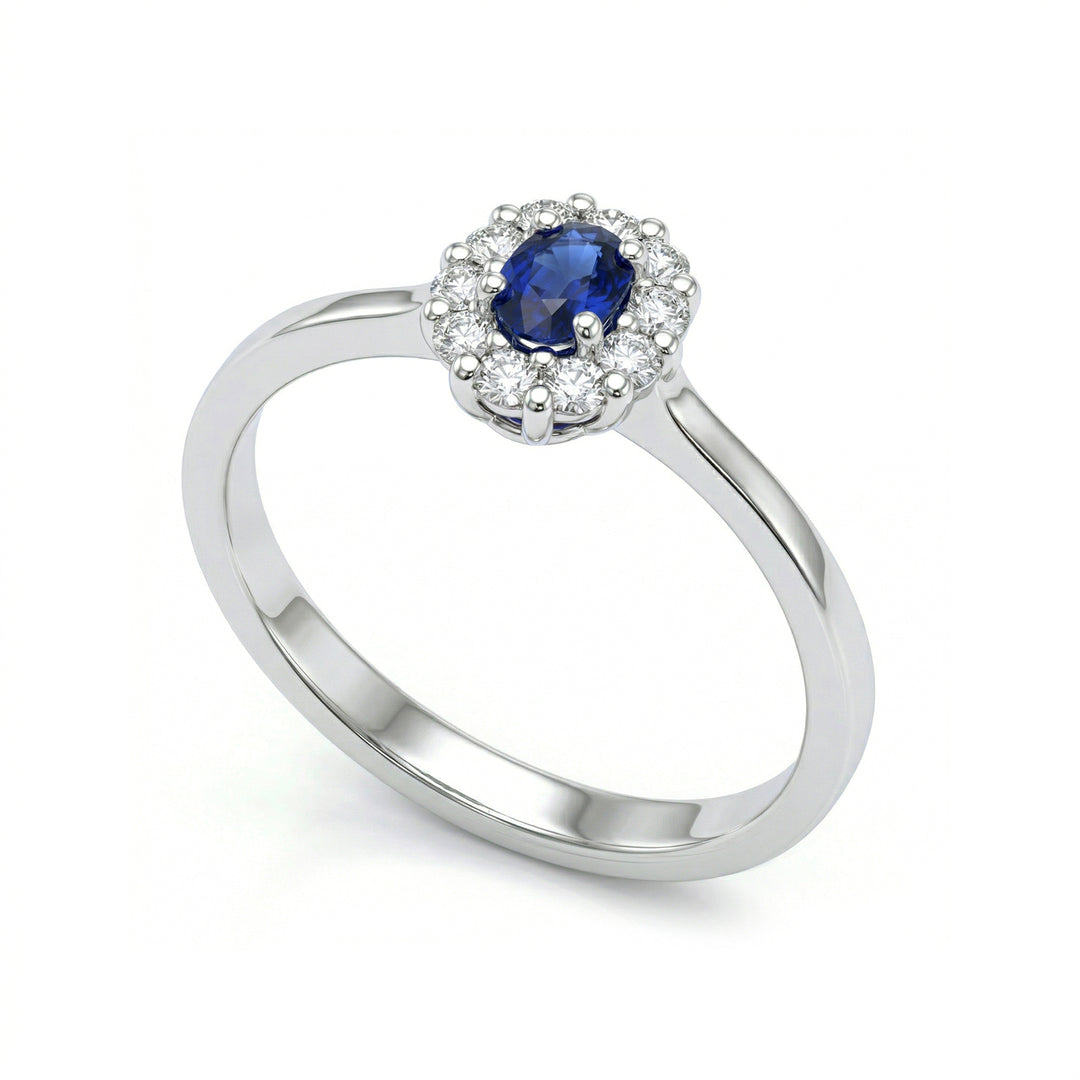 Inel oval Golay 4x3 cu safir și diamante ACL040DIZB-26111110376
