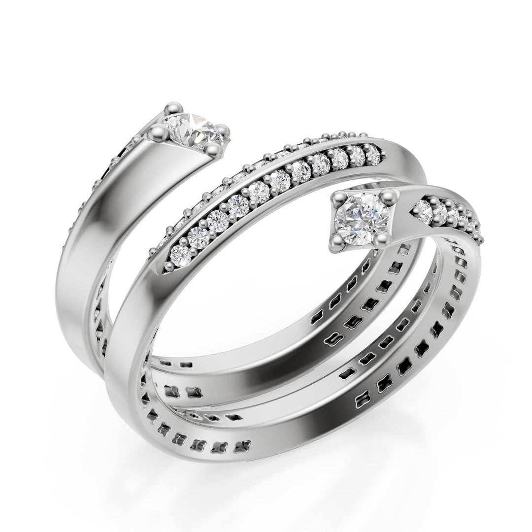 Golay központi fehérarany dupla spirálgyűrű 0,08 ct AF054BDI-25027110058