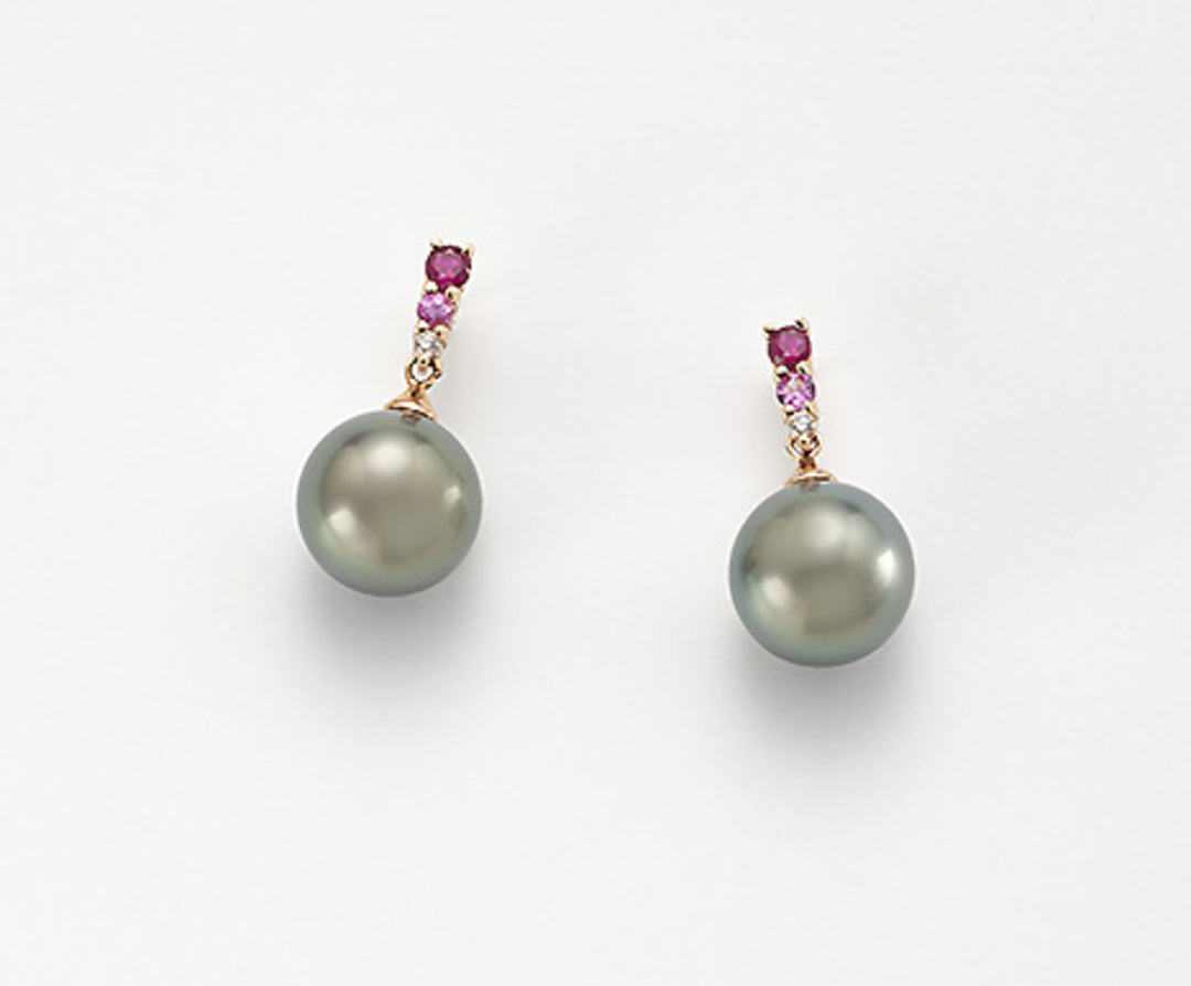 Mikiko ou 18k sspb 9/10 diam. Saphir rose 0,03 ct 0,09 ct rubini 0,17 ct MO1349O3SANE090