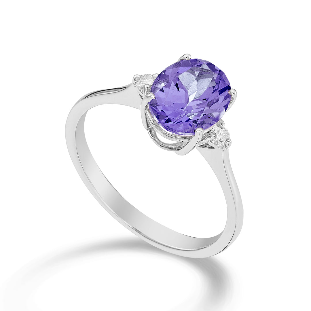 Nihama en 18k oval ametyst 7x9 ct.1,66 diam. ct.0,08 NA5143O4AMET