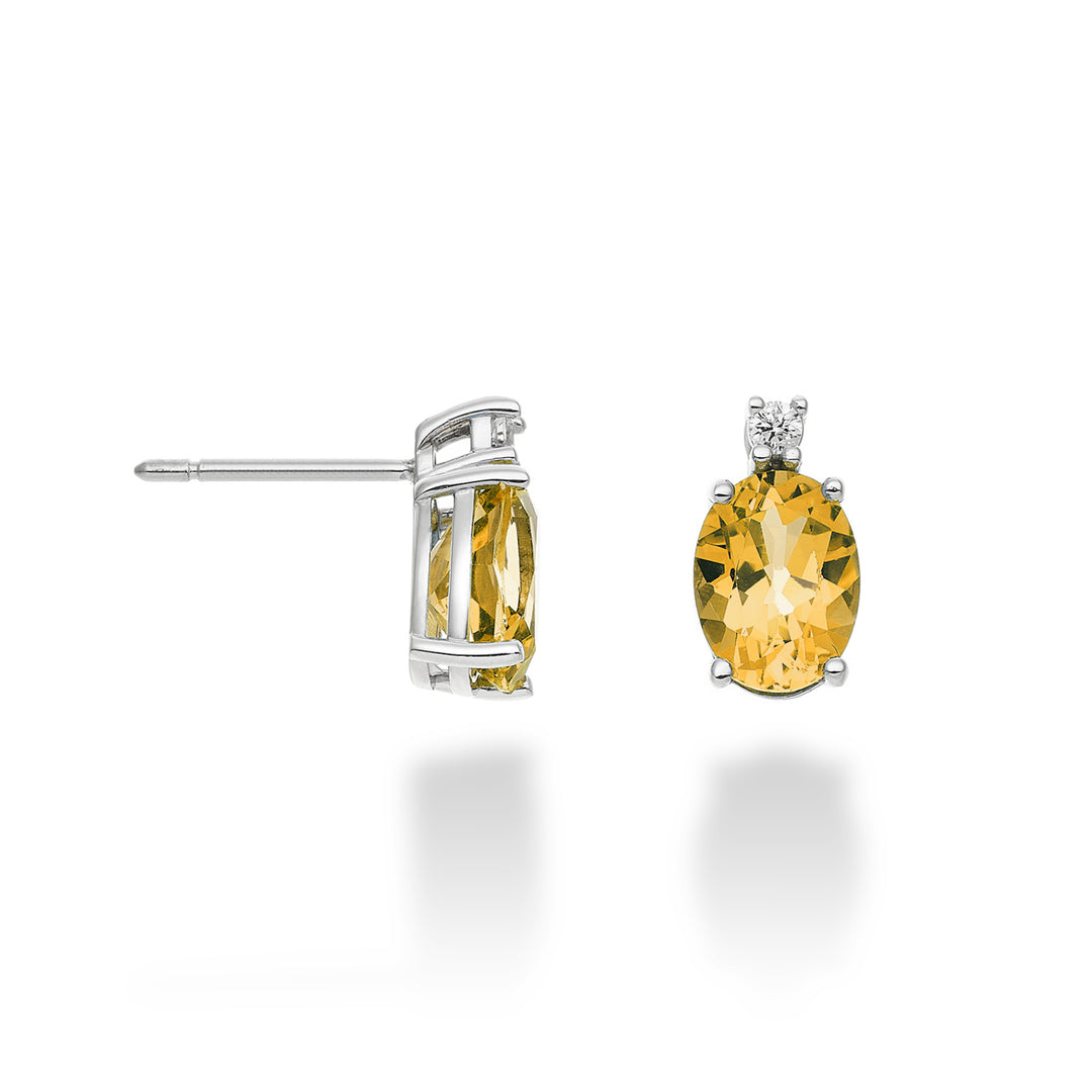 Nihama o citrino ovalado de 18k 8x6 ct.2,20 diam. 0,05 quilates NO5025O4CITR