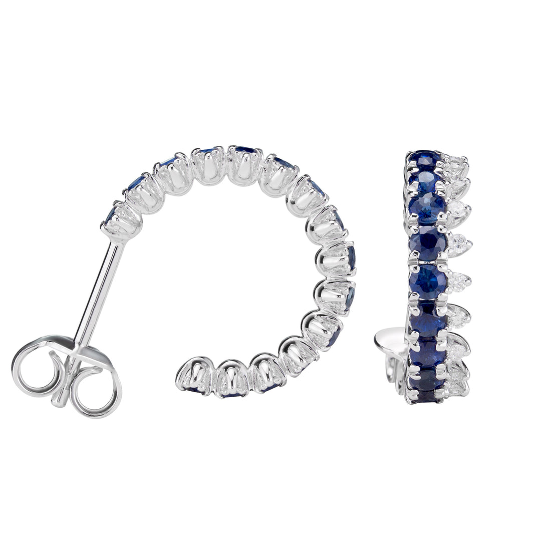 Golay-Kronenohrringe mit blauen Saphiren und Diamanten 1,71 ct ODG015ZBDI-17242110041