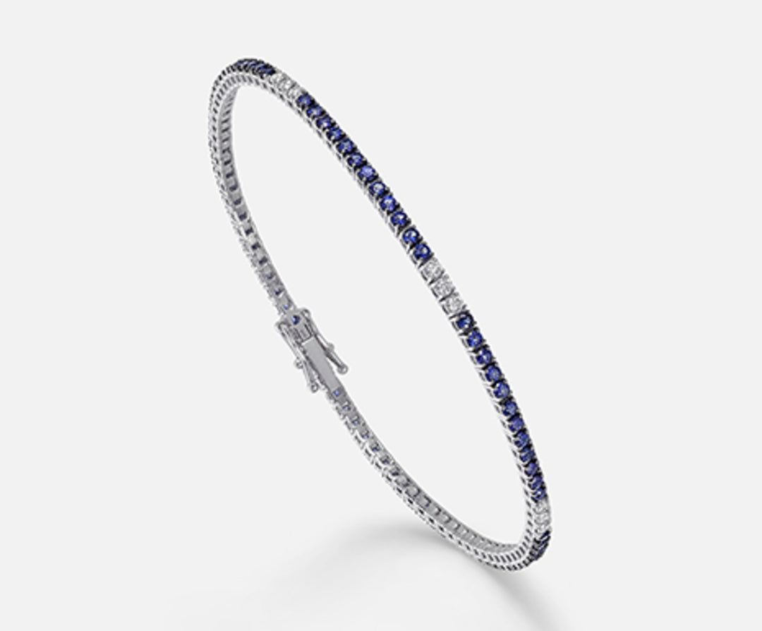 Nihama Br Tennis 18 Karat Saphire 1,81 ct Durchm. ct.0,38 cm.17,5 NB5017O4ZFD198.17,5