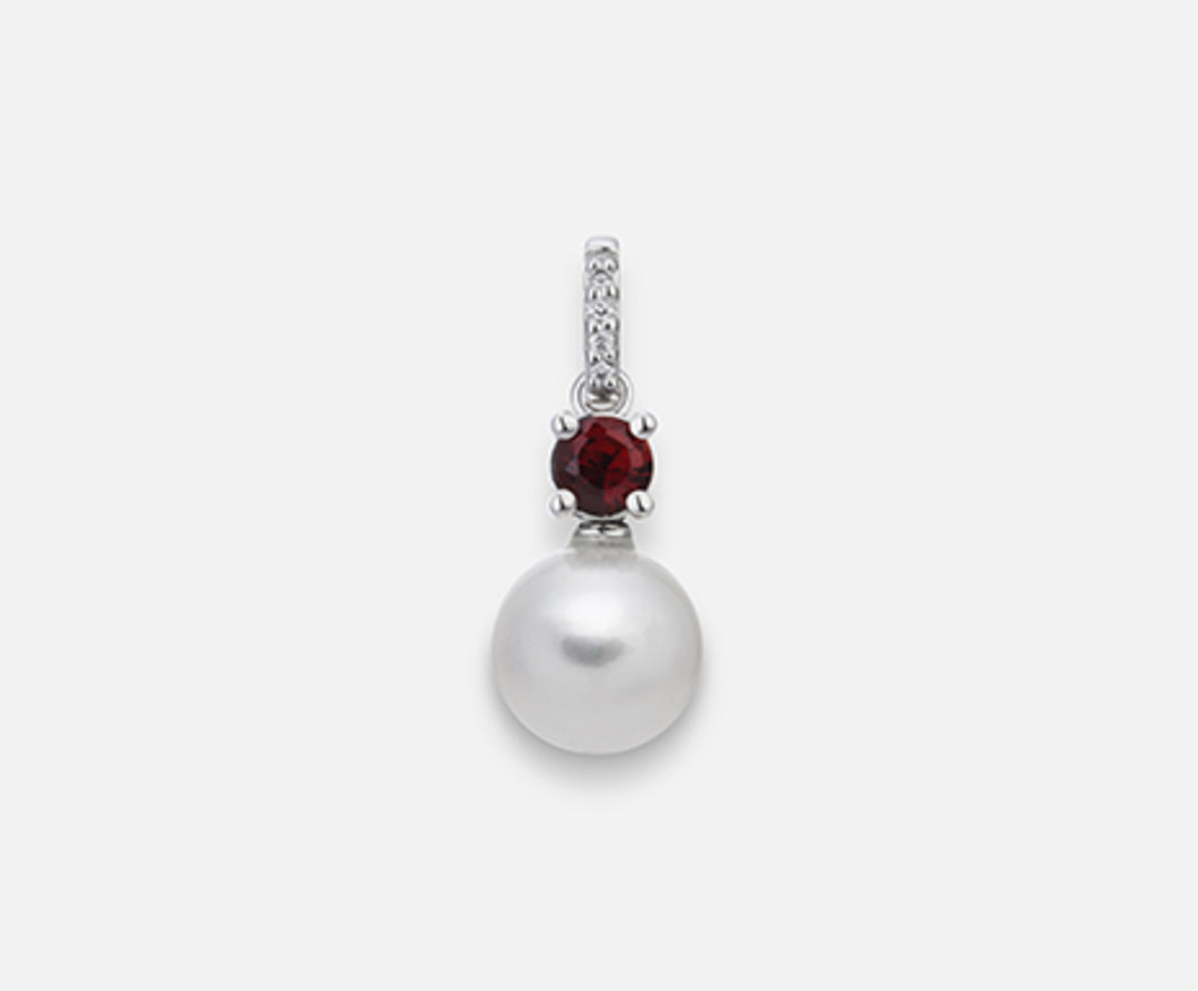 Nihama pe 18k fw 7.5/8 round garnet mm3.5 ct.0.22 dia ct.0.015 NP0400O4FABI075