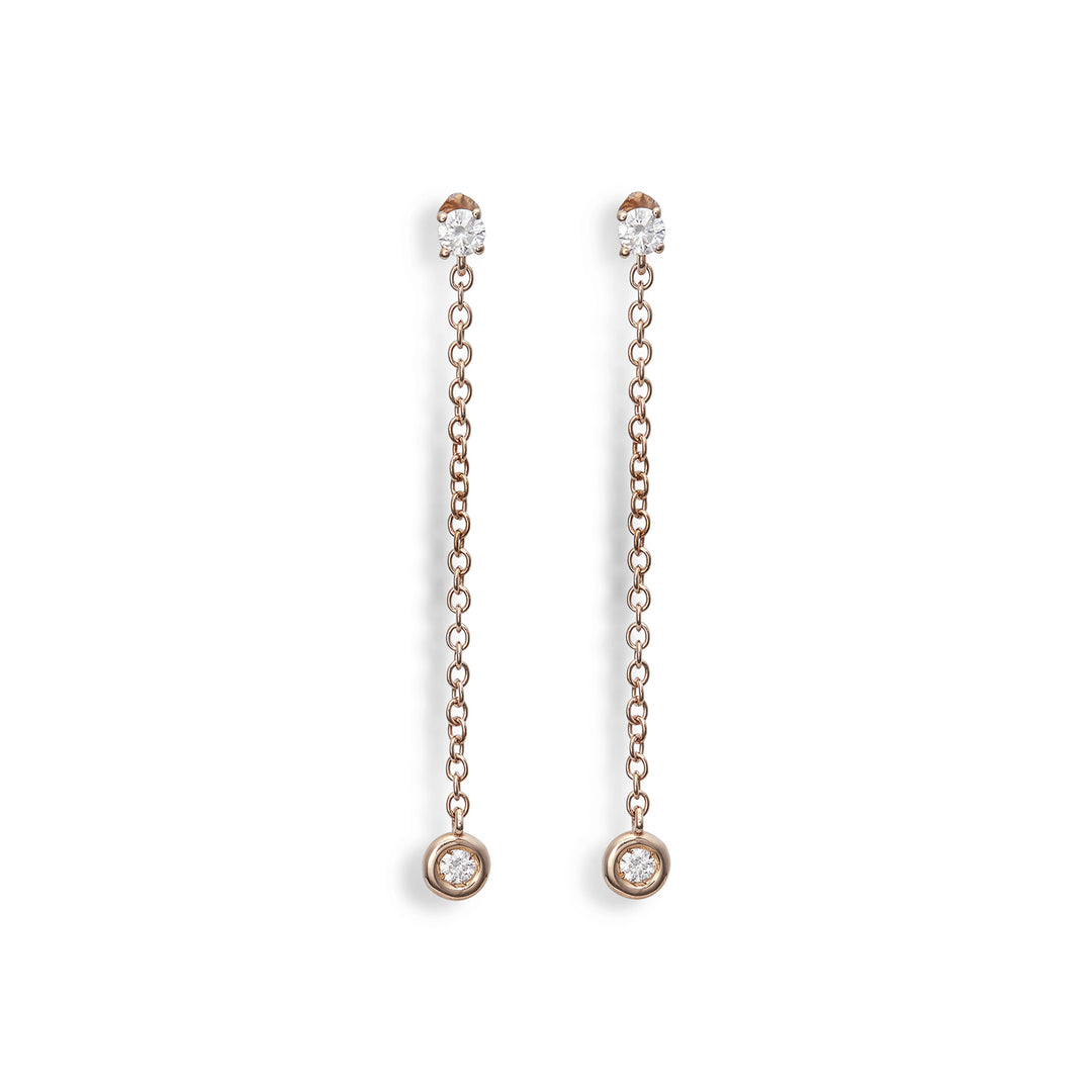 World Diamond Group sau 18k ct.0,16 lanț de lunetă rotundă 3 cm roz GO5071O3BR016