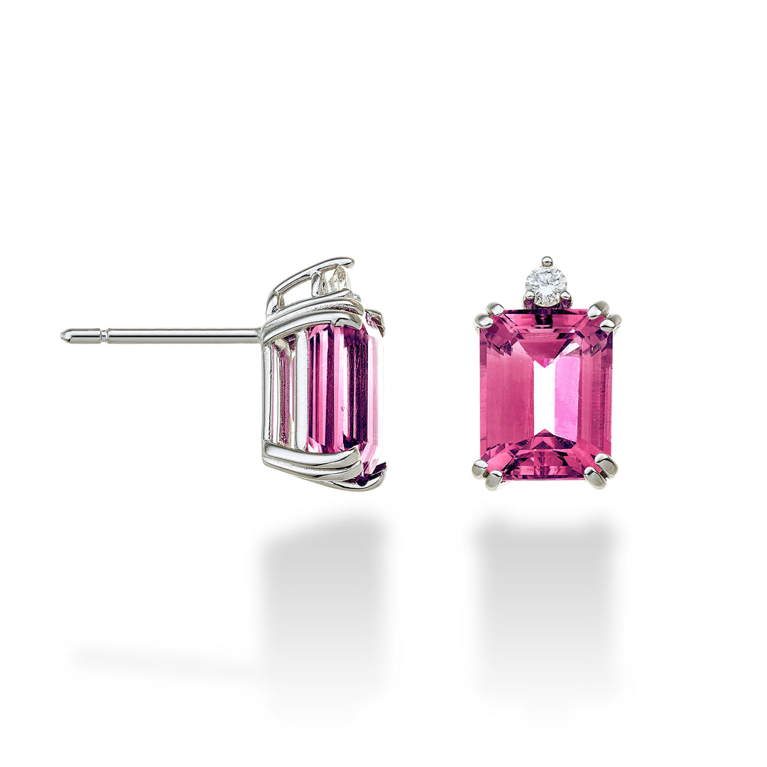 Mikiko or 18k topazio pink ottagonale 7x9 ct.5,20 diam. ct.0,08 MOCL090DITPPK4O4