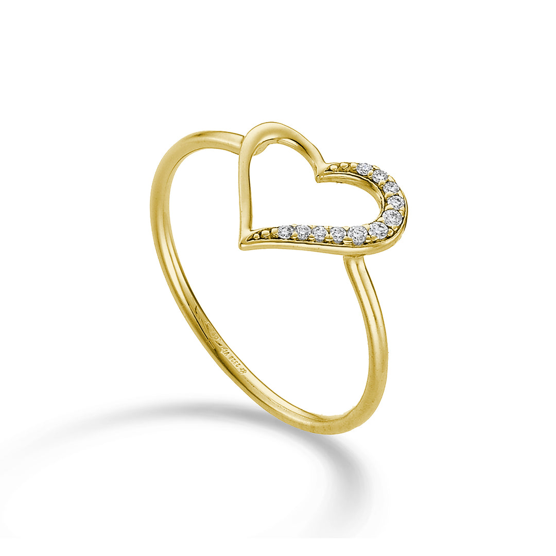 Nihama an 18k cuore piccolo metà liscio oro giallo diam. ct.0,04 NA5136O1BR004