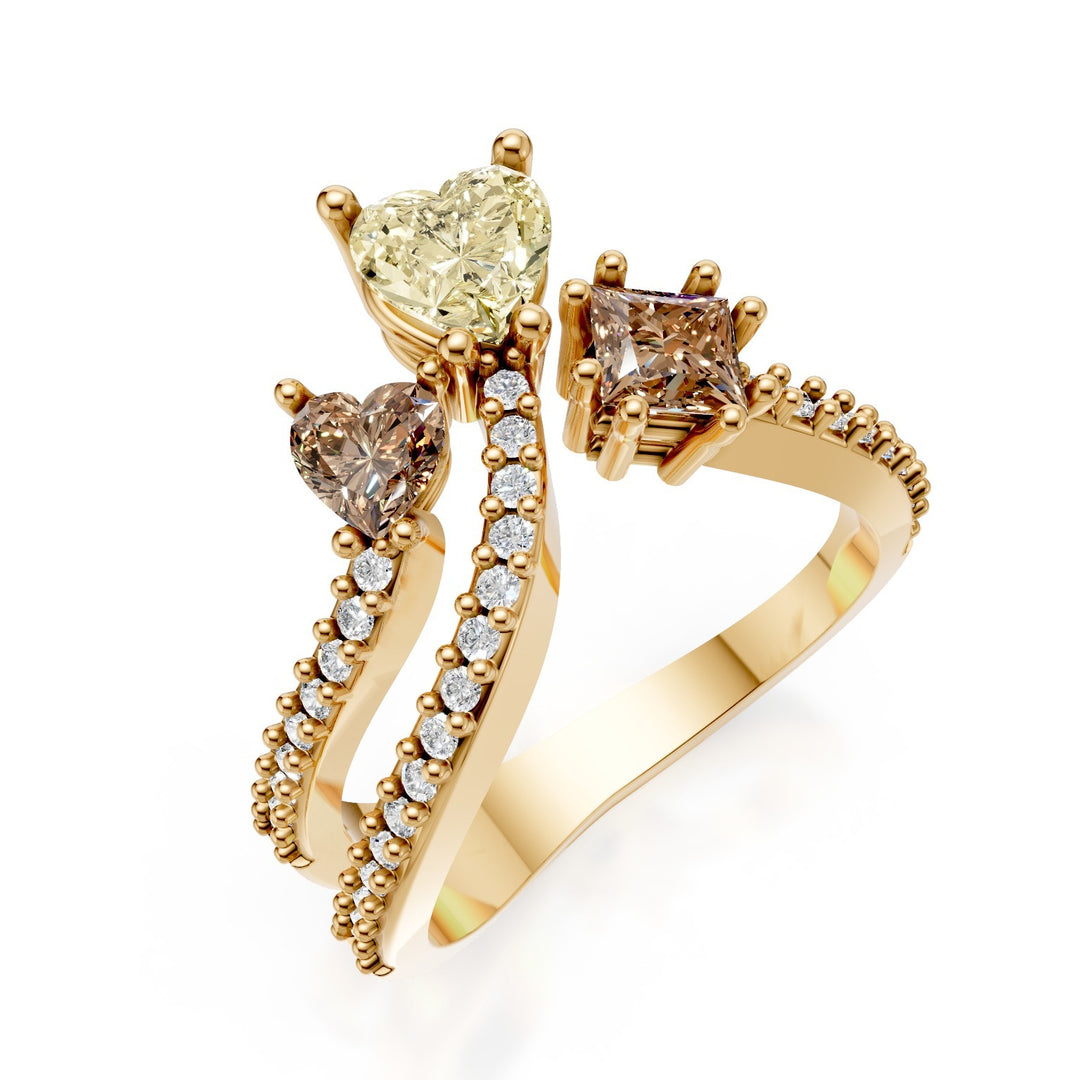 Golay fancy diamanten ringvorm diamanten op de schacht AMP691DFYG-25106110114