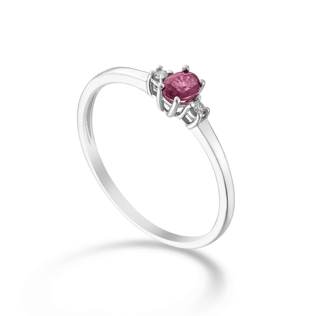 Mikiko og 9k rubin n. oval 4x3 ct.0,20 diam. 0,02 ct MA5190R4RBN