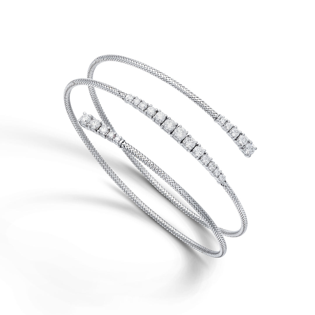 World Diamond Group br malha 18k diam. Ouro branco de 1,41 quilates GBMAGLIA03DIO4