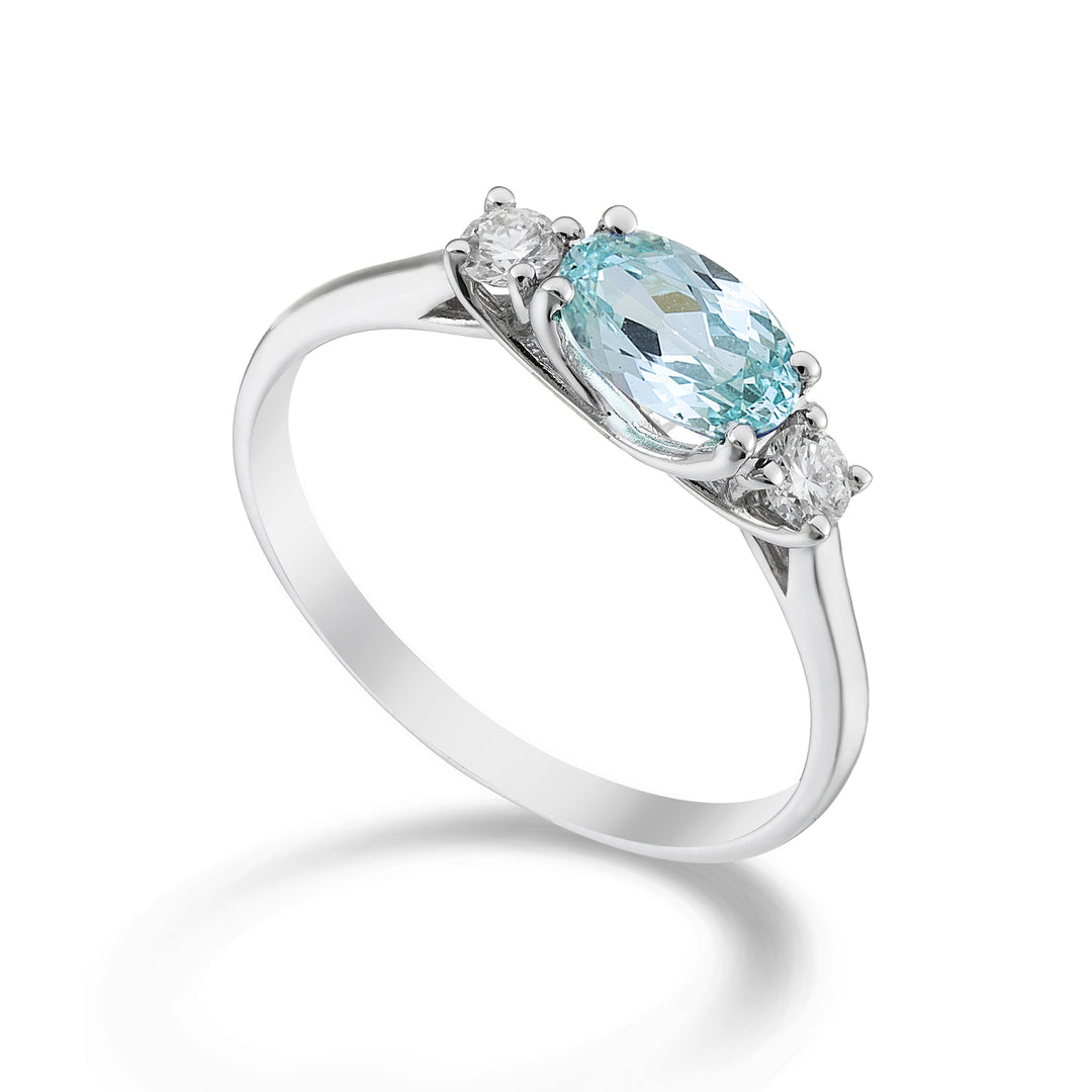 Nihama an 18k paraiba turmalin oval 7x5 ct.0.80 dia ct.0.16 NA5113O4PAR
