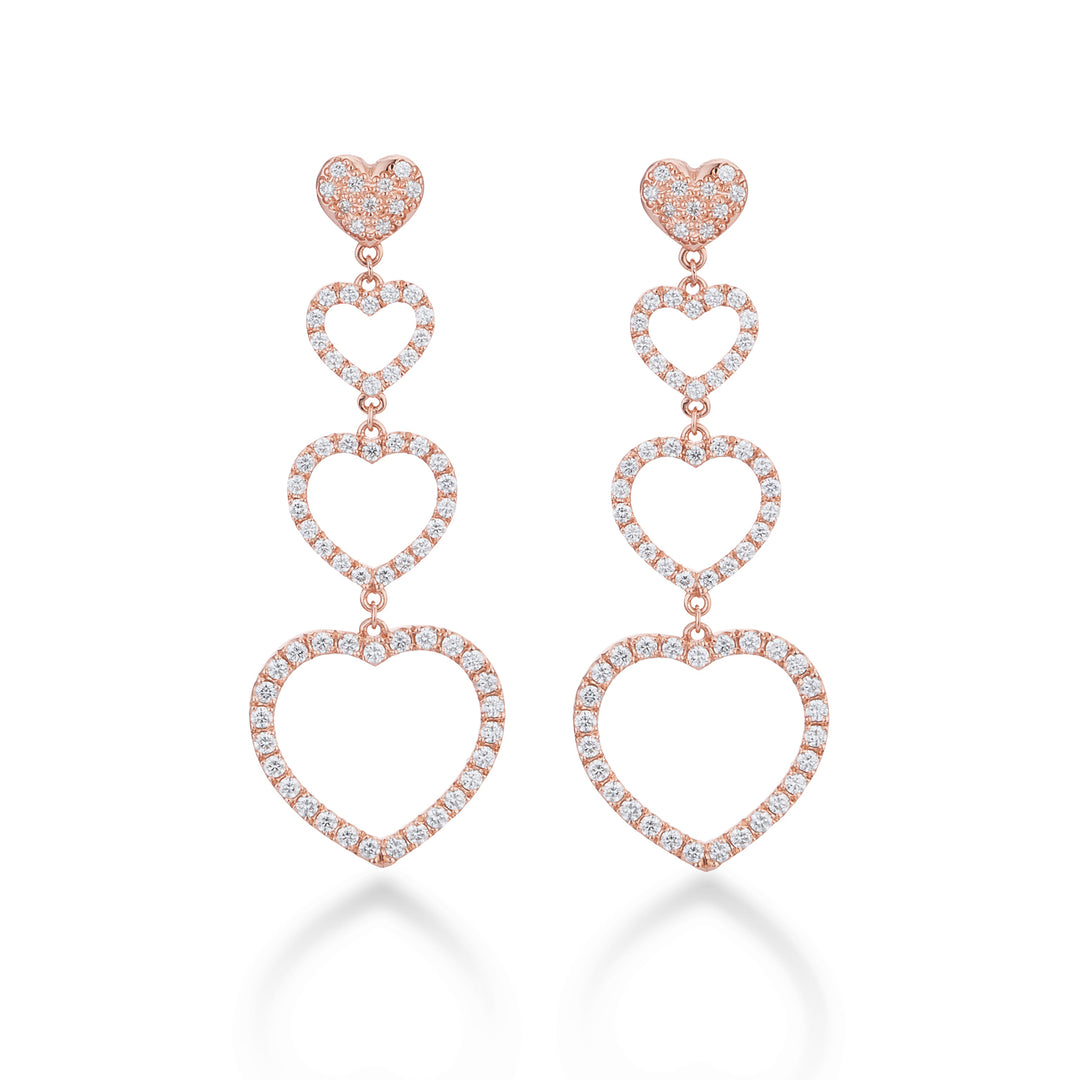 Cercei Golay pandantive inimi amami set diamante OFCU002DI-24213110015