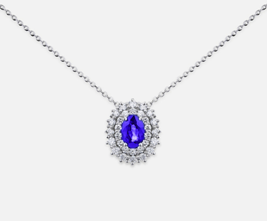 Nihama cl 18k tanzanit n. oval 6x4 ct.0.38 dia ct.0.37 ND5060O4TZN