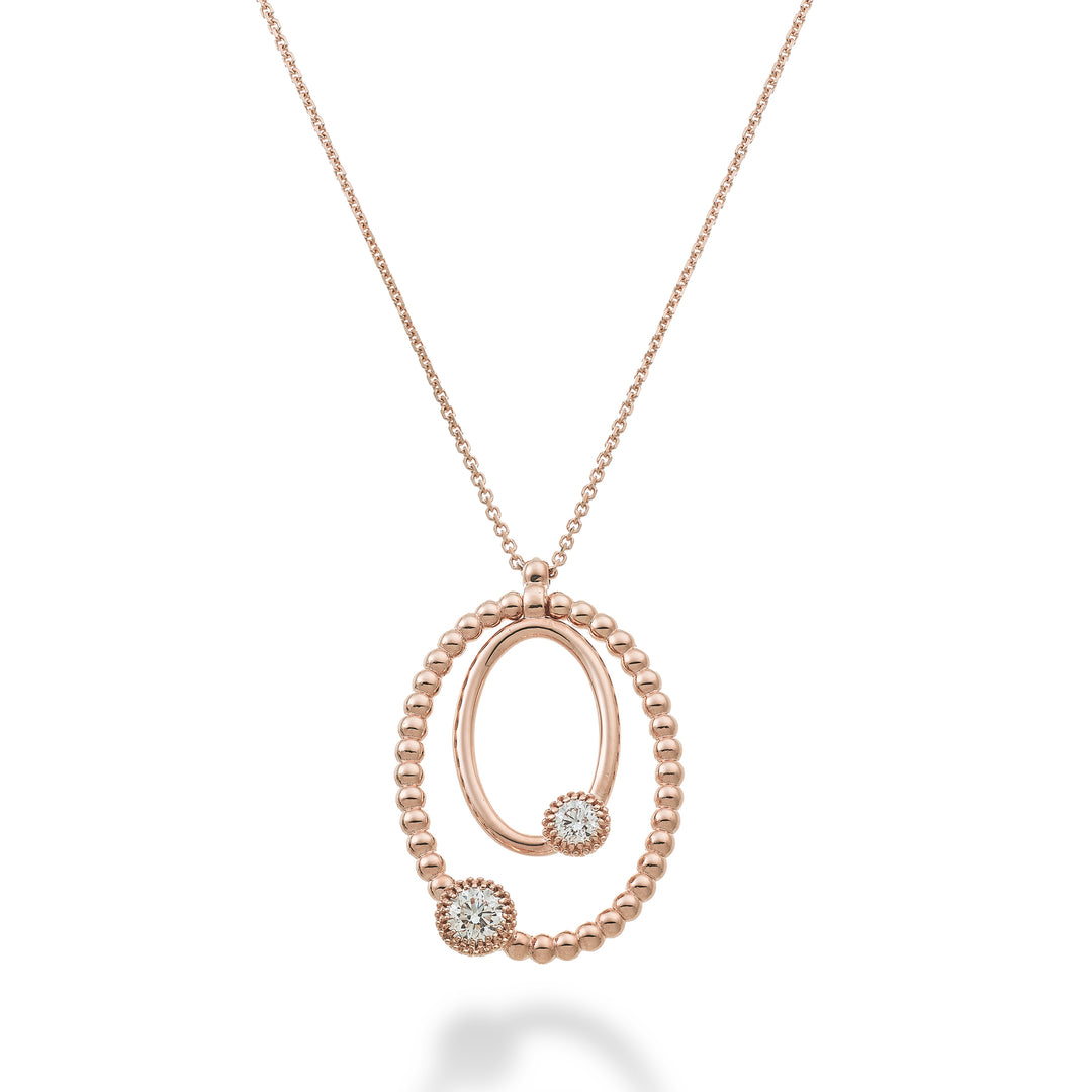 Golay coll 18k 2 oval 0,26 ct ροζ χρυσό GPL051DIO3