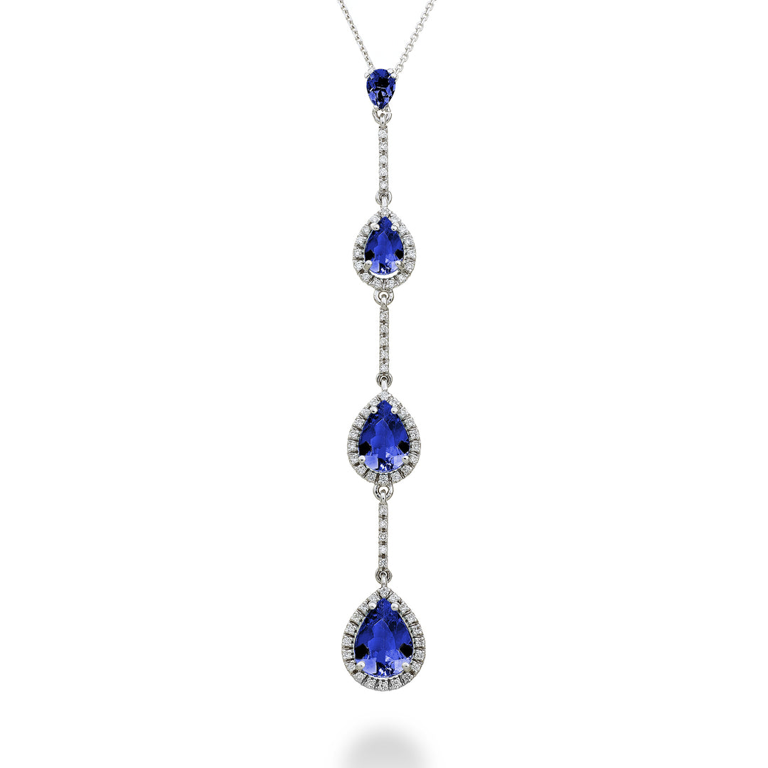 Collier Golay tanzanite gouttes contour et barres dia PCLC206DTZP68-23058110038