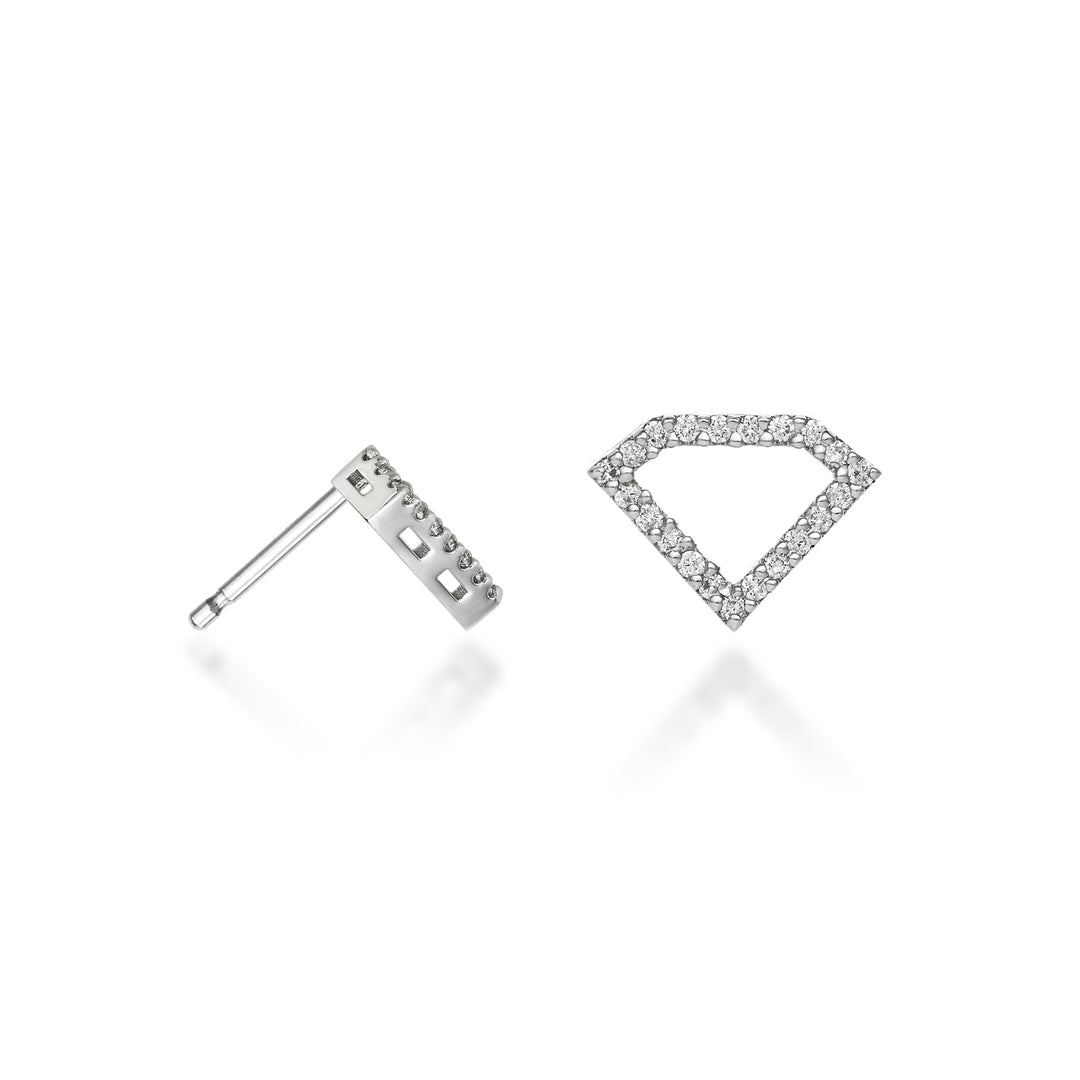 Diamantes com geometrias em formato de diamante Golay ou 18k, ouro branco 0,25 ct GOFTRADIO4