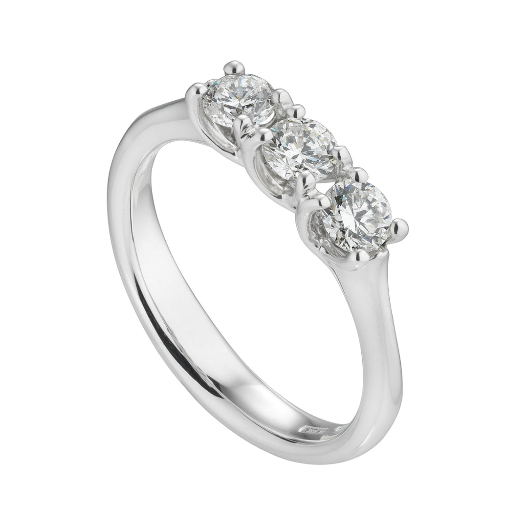 Platynowy pierścionek z liniową trylogią World Diamond Group ABTRETRILPT-25169110145