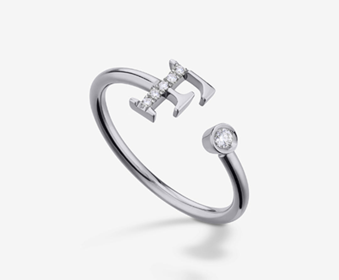 Golay uma letra 9k f grande ouro branco diam. ct.0.06 GAFFD2R4
