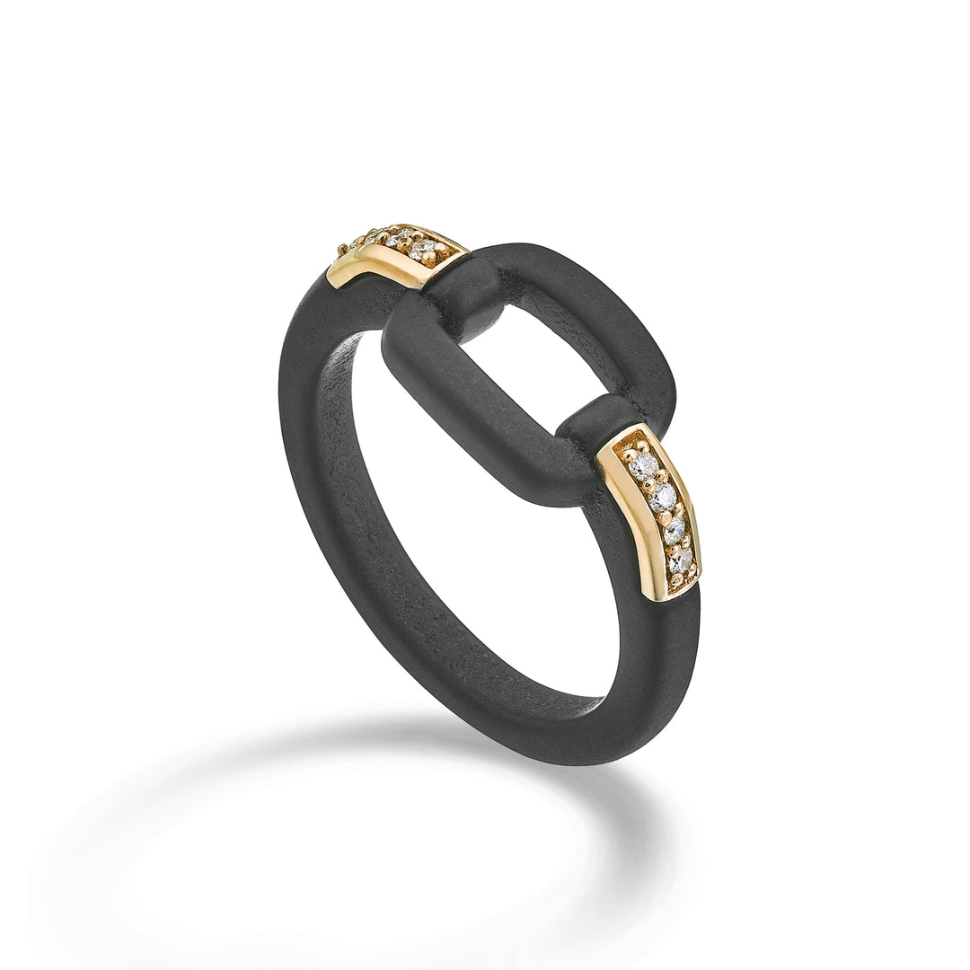 Golay-Titanring mit Elementen aus 18 Karat Roségold, besetzt mit Diamanten GAN030O3DINE-13
