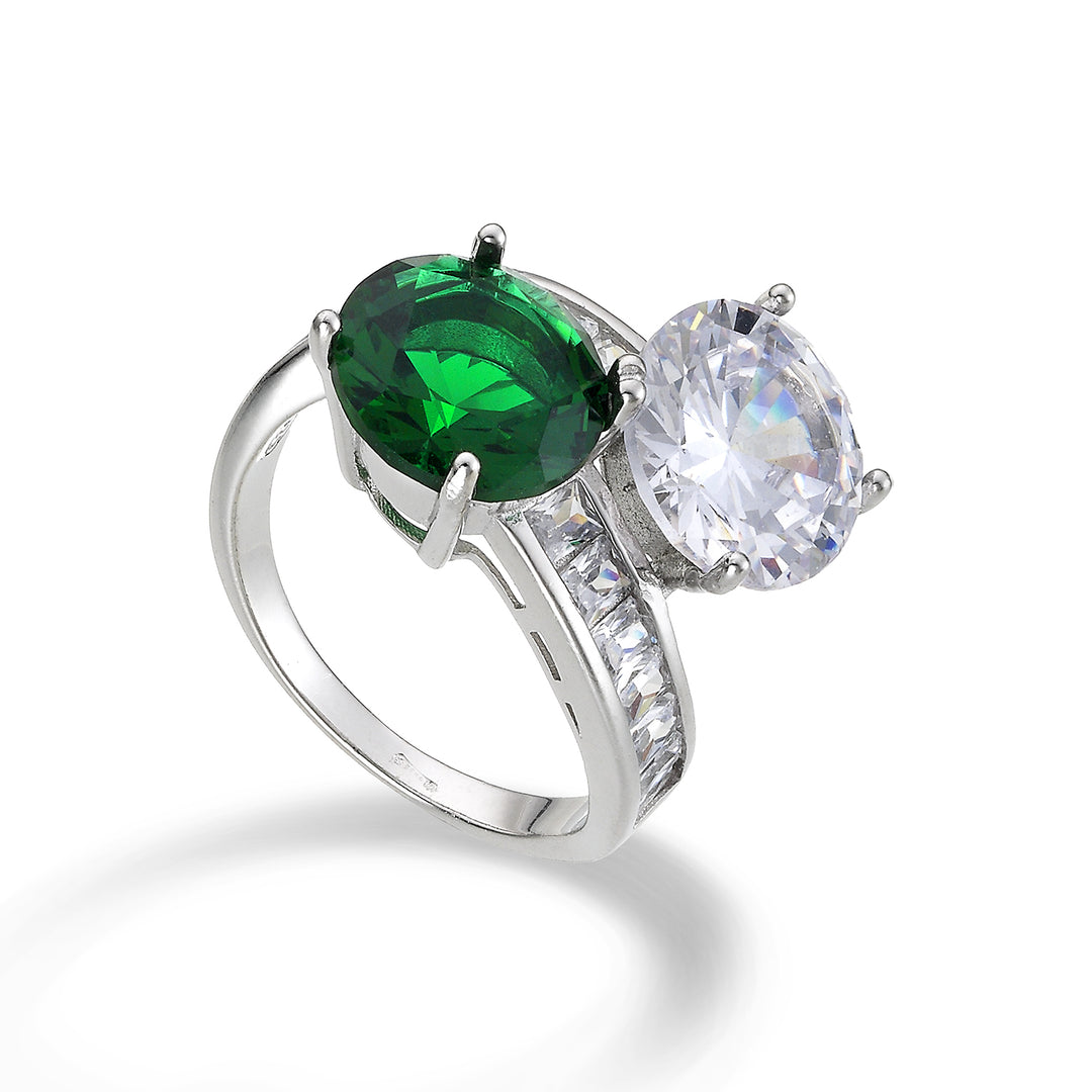 Nihama egy ag925 gyöngyszem swarovski fehér és zöld NA7191A4VERDE00