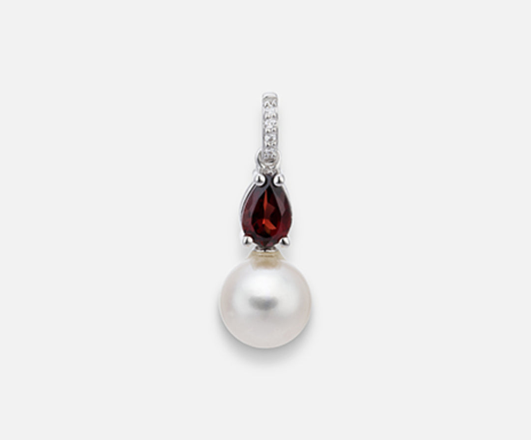Nihama pe 18k fw 7,5/8 garnet drop 6x4 ct.0,50 dia NP0392O4FABI075