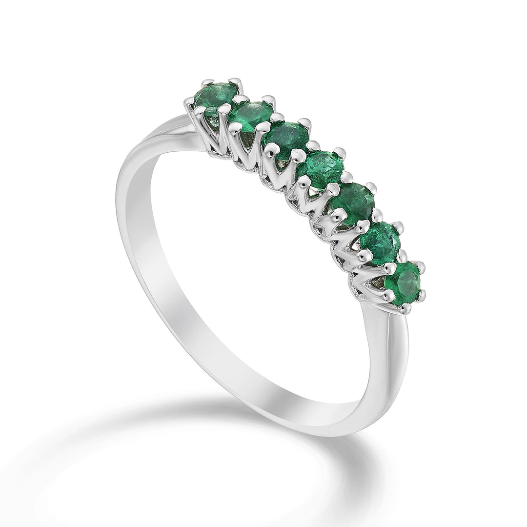 Golay lineáris riviéra gyűrű 7 smaragd összesen 0,44 ct AR7L046SM041-23053110021