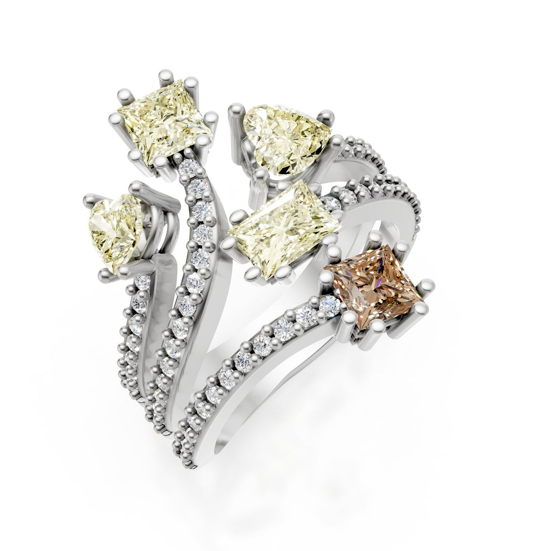 Golay fancy diamond ring shape diamonds on the shank AMP695DFYB-25108110141