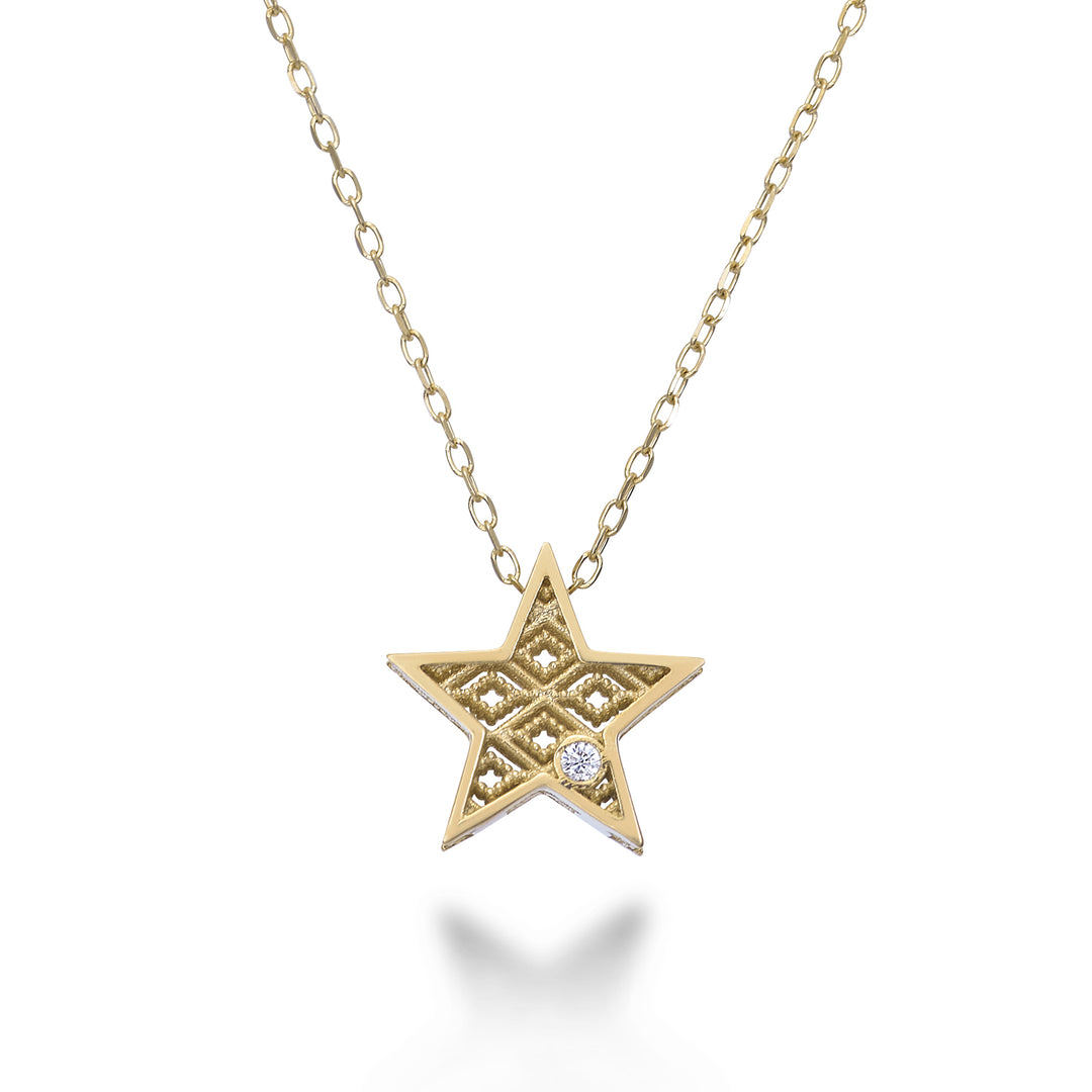 Nihama cl 18k yellow gold star diam. ct.0,01 NDSTELLAO1