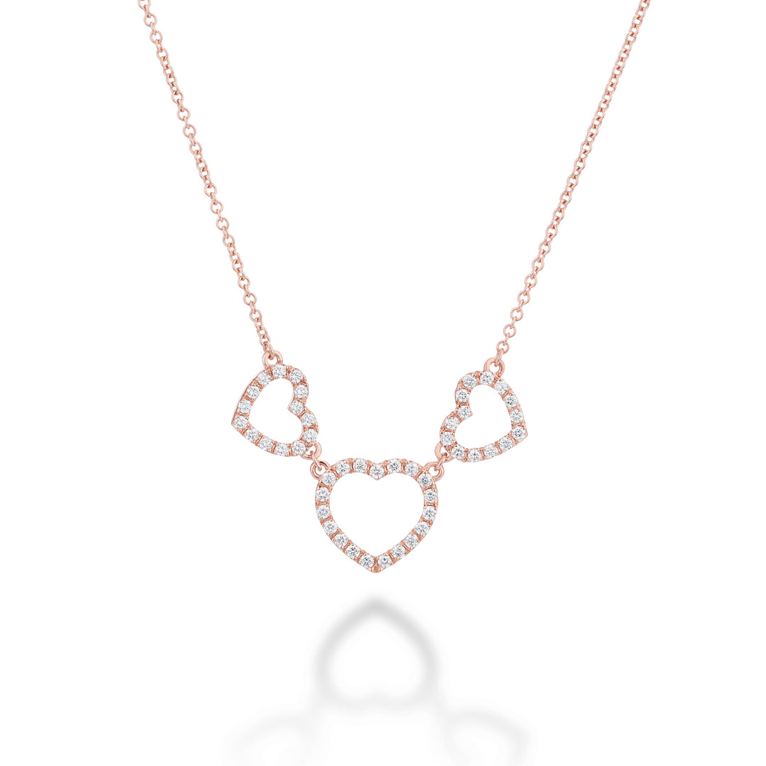 Golay love me choker with 3 large hearts and diamonds GFCU002DI-21354110021