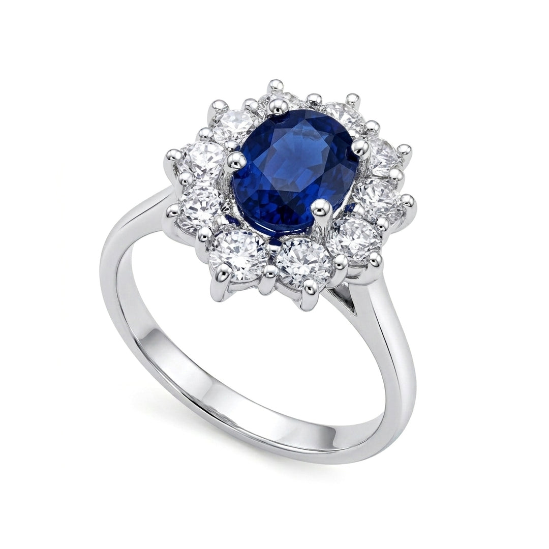 Bague rubis ovale Golay 7x5 contour 10 diamants ACLC102DIZB57EC-26148110150