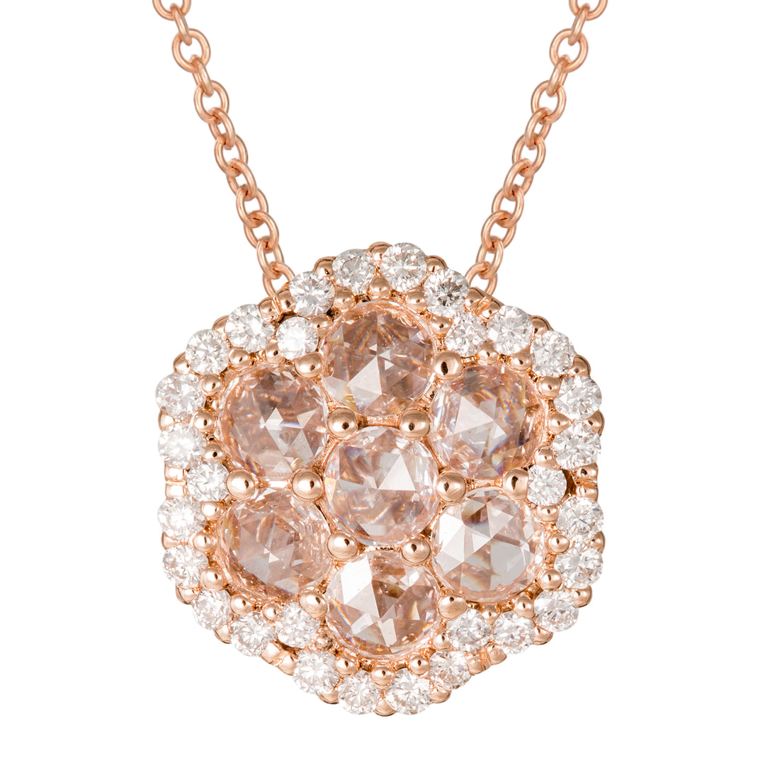 Collier fleur diamant multi-pierres Golay PPV007DI-20216000002