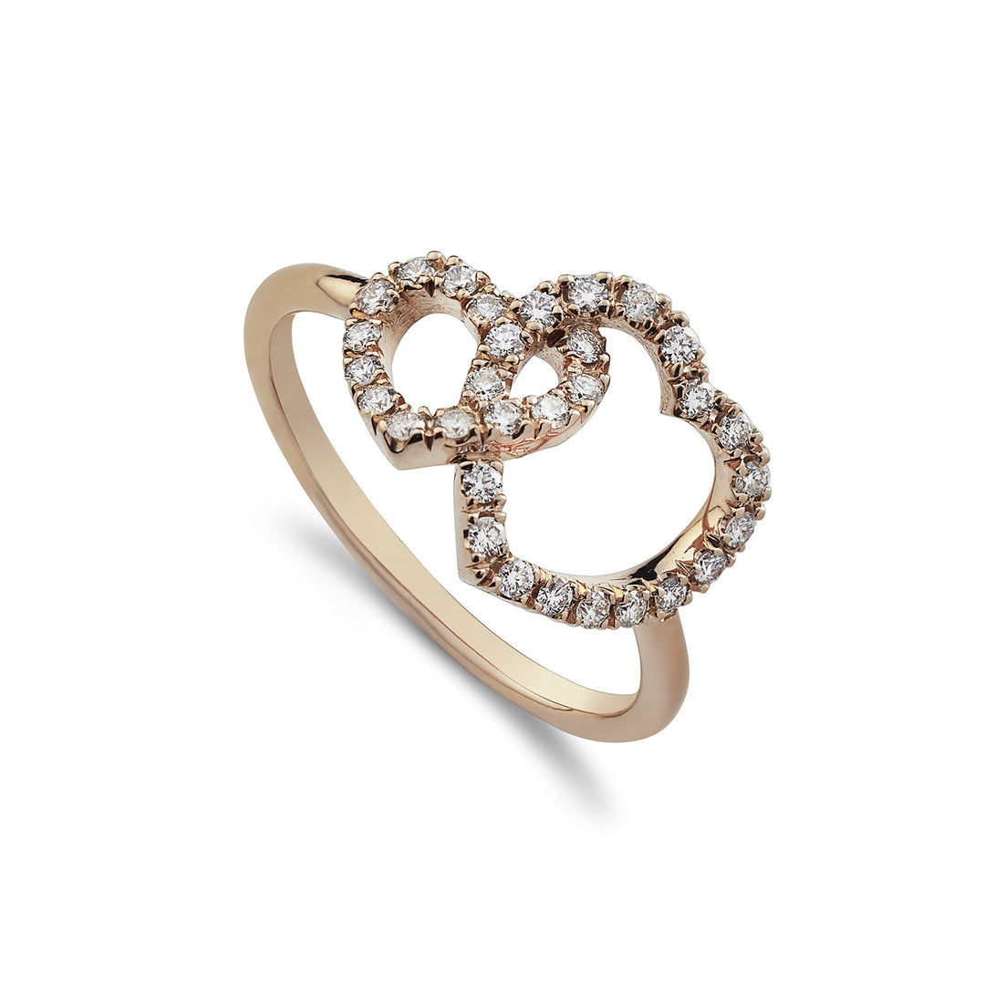 Golay ring elsk mig to krogede hjerter og diamanter AFCU014DI-22238110053