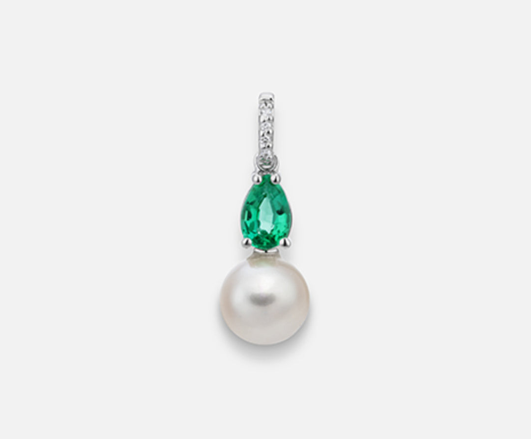 Mikiko pe 18k fw 7.5/8 emerald drop6x4 ct.0.40 dia ct.0.015 MP0393O4FABI075