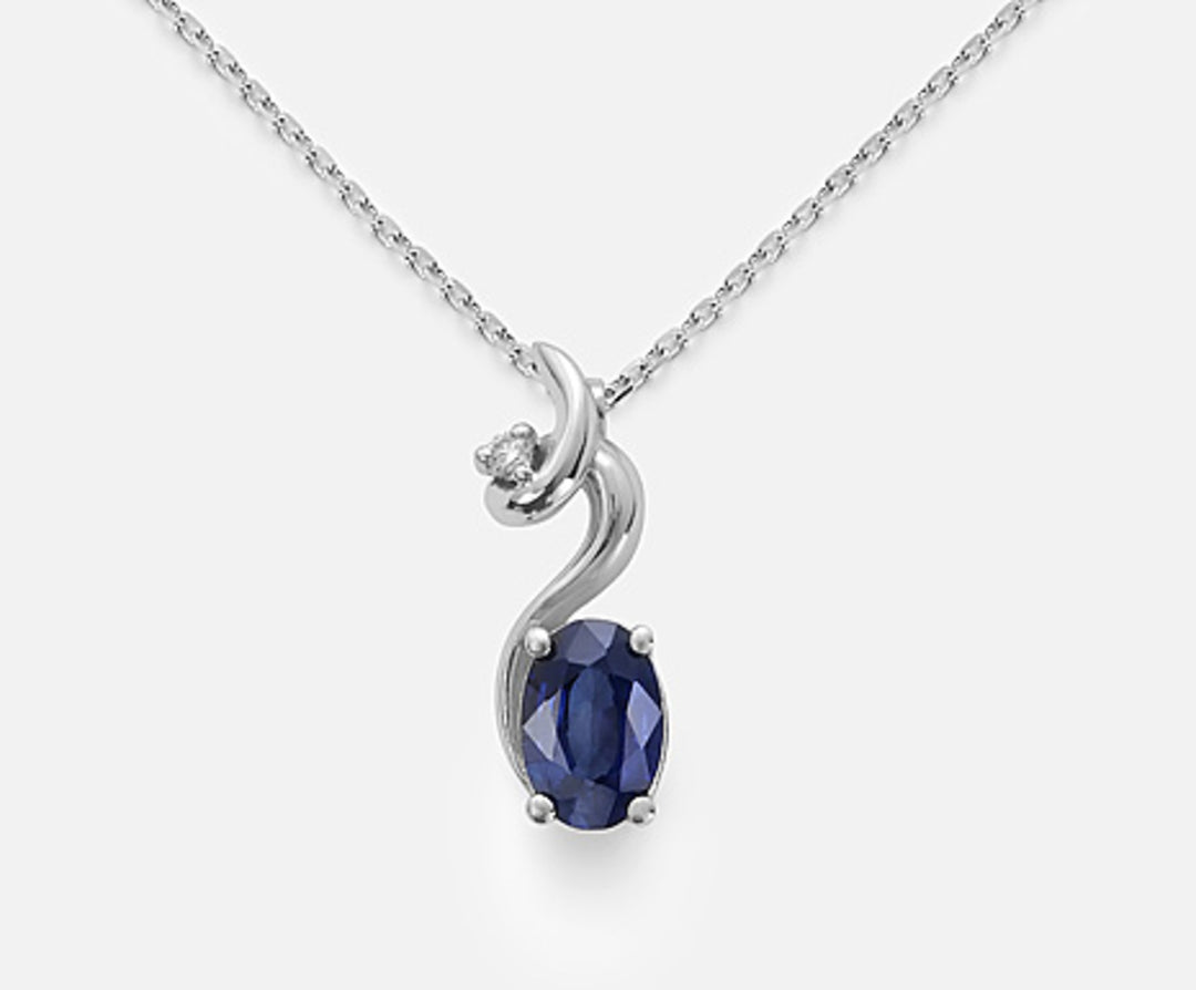 Nihama cl 18k ovale saffier 6x4 ct.0,40 diam. 0,01 ct ND5024O4ZFD