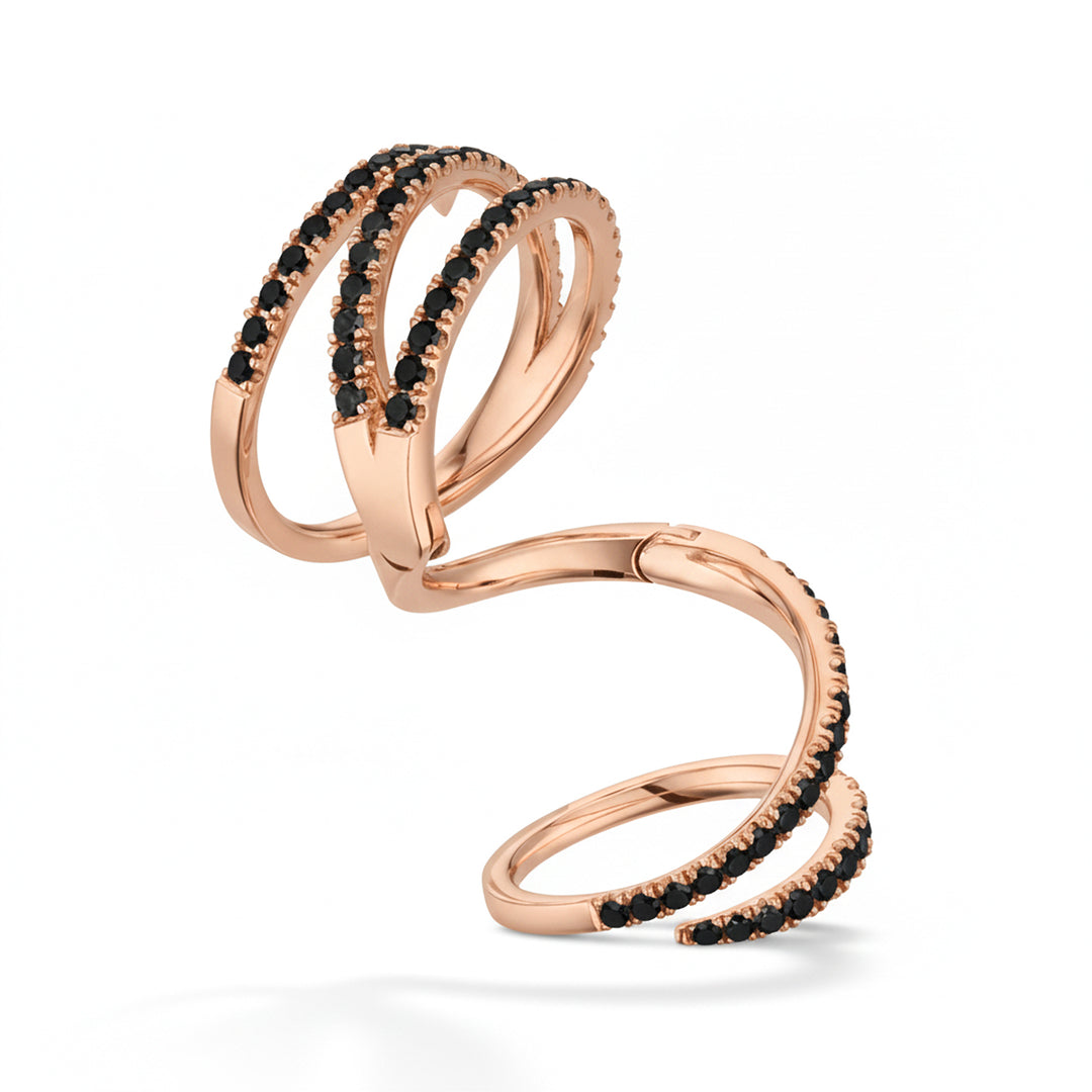 Anel de cobra fantasia Golay com diamantes negros ASNAKE01BK-25323110082