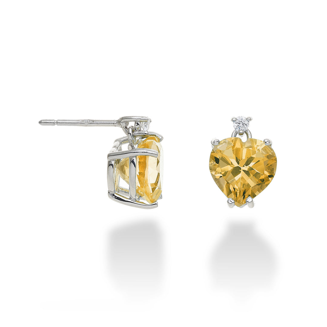 Nihama eller 18k hjerte citrin 8x8 ct.2.90 diam. ct.0,05 NOCL198DICITR88O4