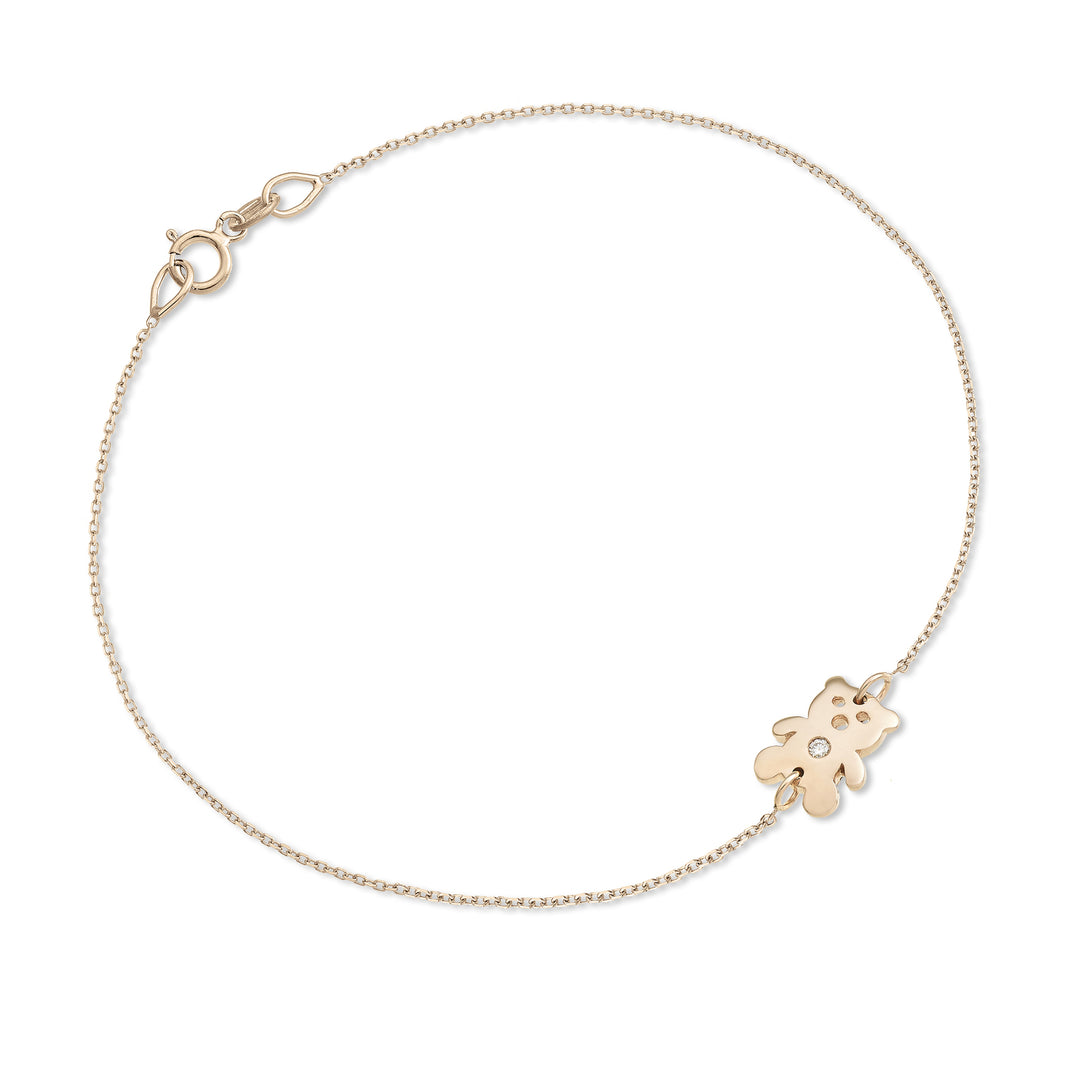 Mikiko br 18k αρκουδάκι 0,01 ct ροζ χρυσό MB5042O3BR001