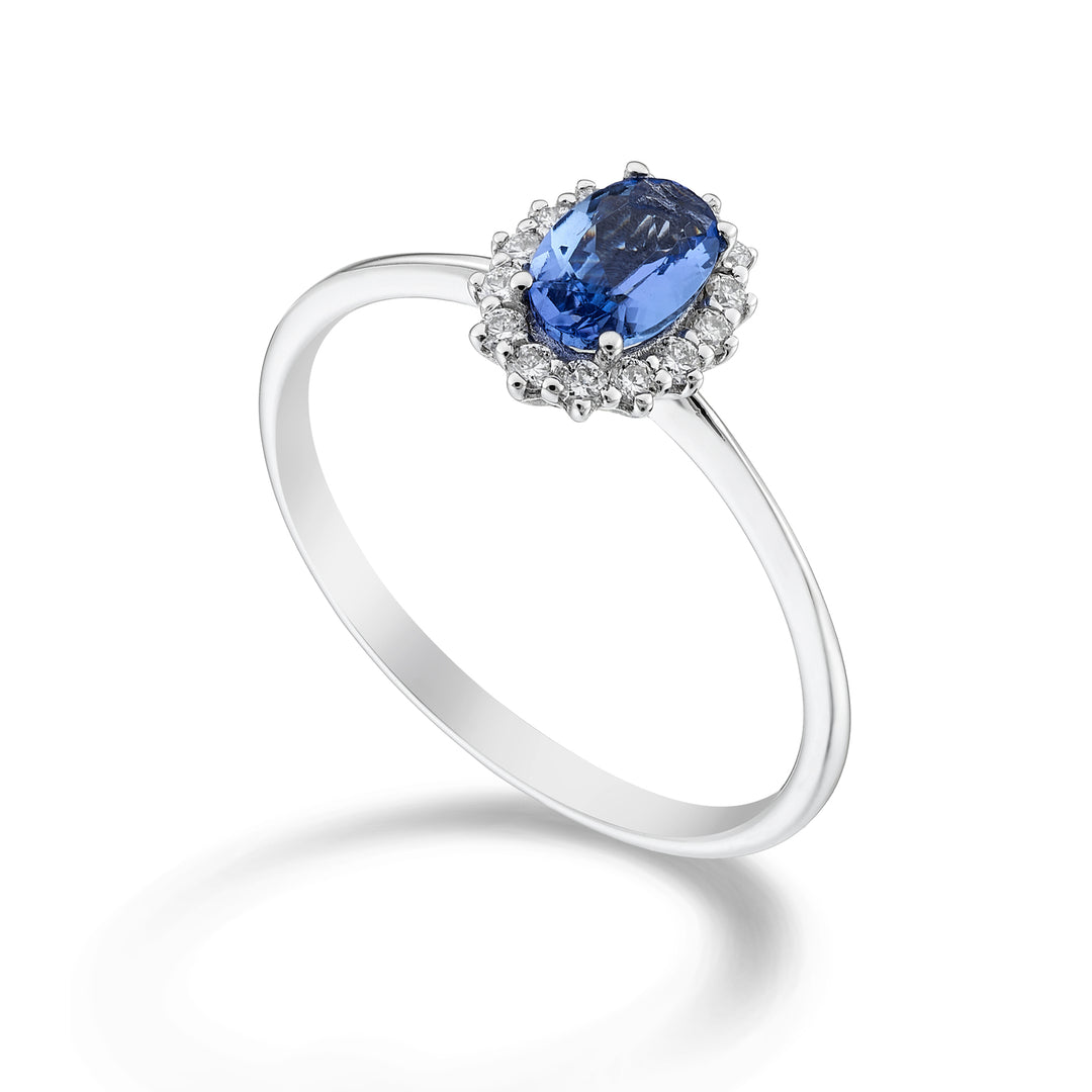 Nihama an 9k tanzanite n. ovale 6x4 ct.0,38 diam. ct.0,13 NA5141R4TZN
