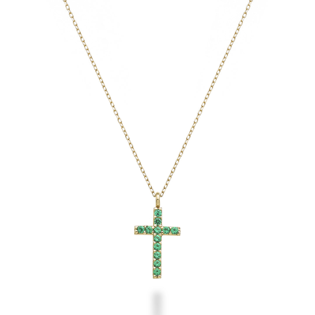 Nihama cl 18k risti koko 3 keltakulta smaragdeilla 0,11 ct NDCRO3O1SMR