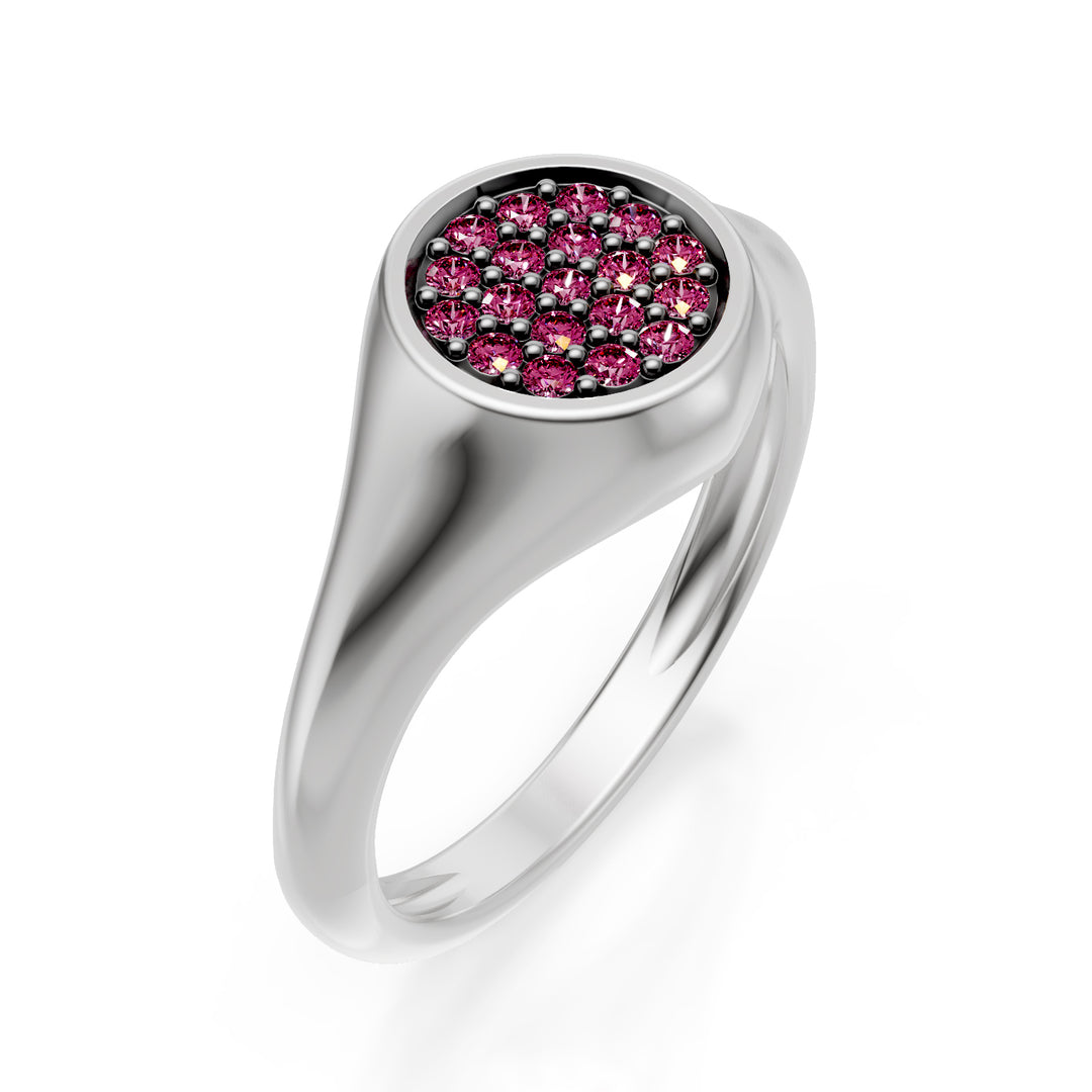 World Diamond Group inel rotund roz marimea 10 cu aur alb roz z. ACH001ZPB