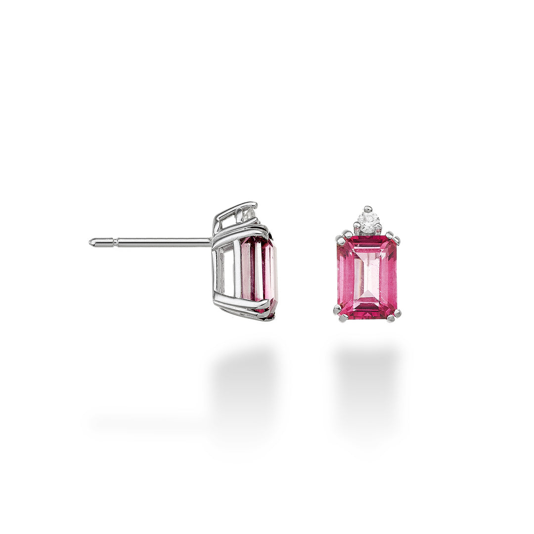 Nihama ou topaze rose octogonale 18 carats 7x5 ct.2,20 diam. ct.0,05 NOCL090DITPPK2O4