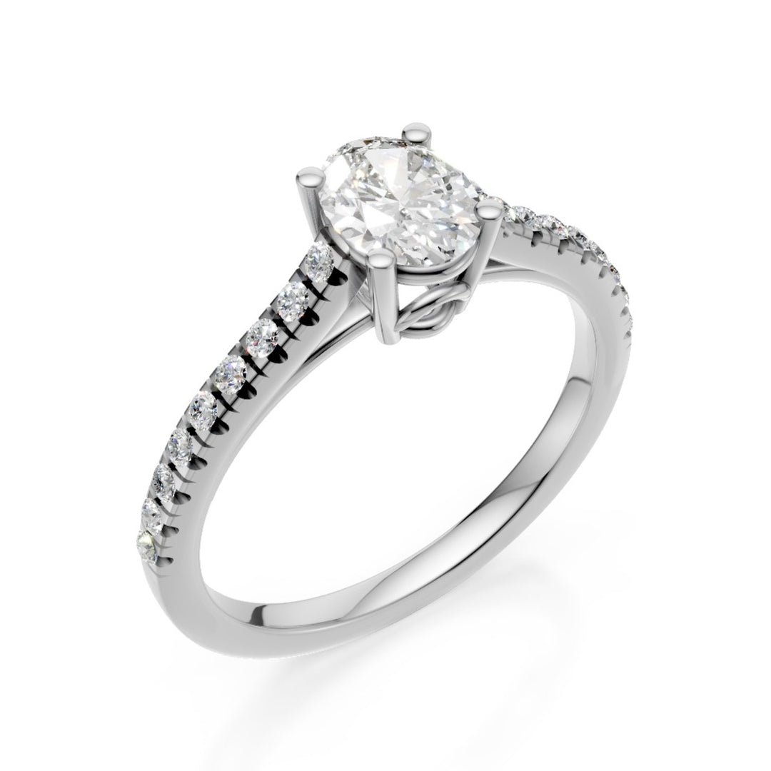 Nihama an 18kt oval solitaire lab g.d. ct. 0.67- cent. 0.50, stem 0.17 NXD00AN020O4BI067