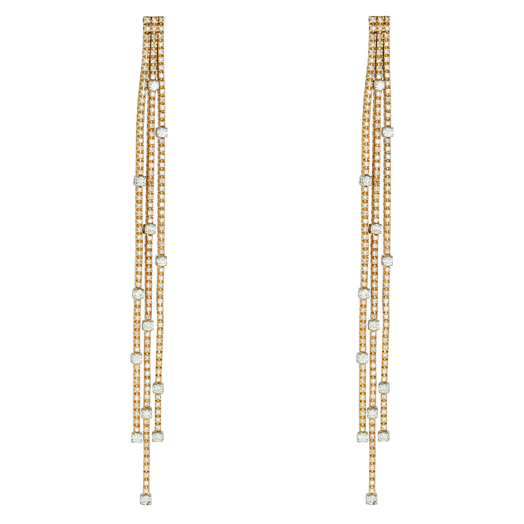 Golay multi-row square tennis earrings ORDMOFL3L-14016110107