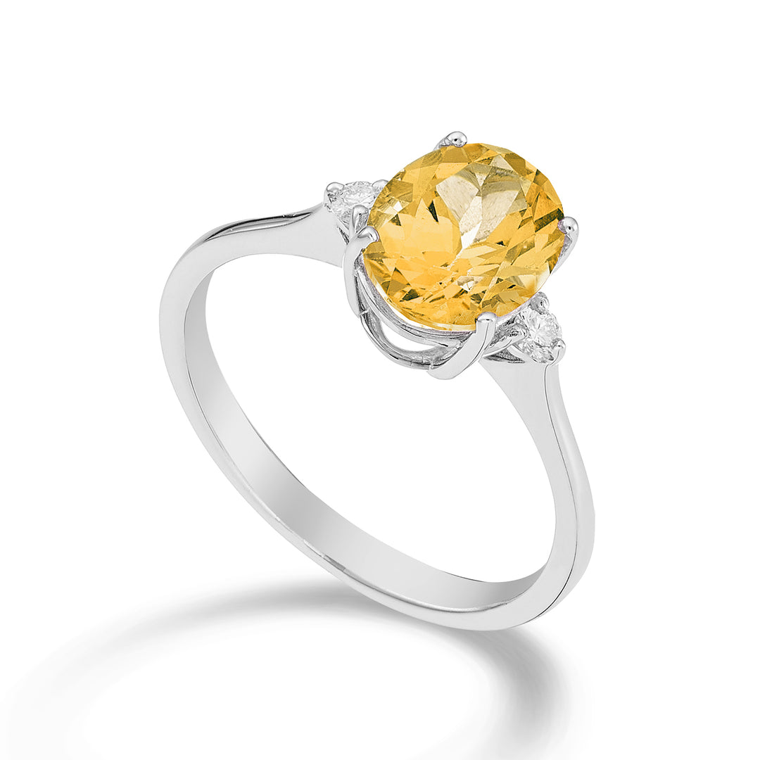 Nihama, ein ovaler Citrin aus 18 Karat, 7 x 9 ct., 1,65 Durchm. 0,08 ct NA5143O4CITR