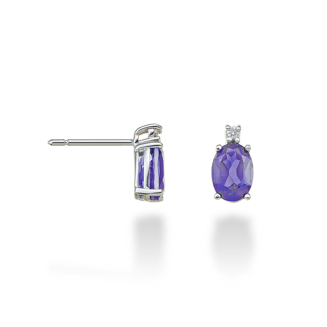 Mikiko eller 18k oval ametist 7x5 ct.1,20 diam. ct.0.03 MO5024O4AMET