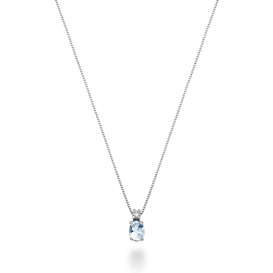 Nihama cl 9k oval akvamarin 5x4 ct.0,30 diam. ct.0,01 ND5181R4AM